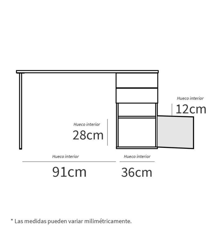 PTARCH Mesas ordenador-oficina Mesa de despacho Kiroba acabado