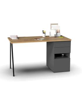 copy of Turin oak and white office table.