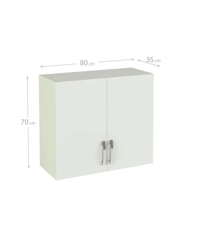 Mueble de cocina colgante blanco con 2 puertas