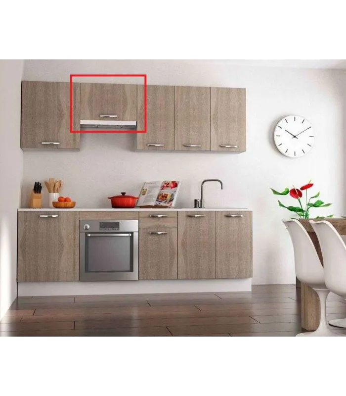 Mueble de cocina colgante en roble cortez