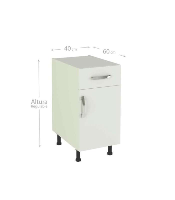 40 low kitchen furniture with 1 drawer and 1 door in various