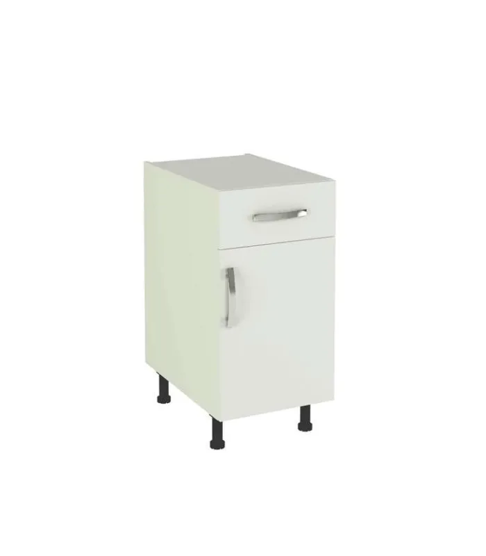 Mueble cocina bajo 1 cajón y 1 puerta blanco
