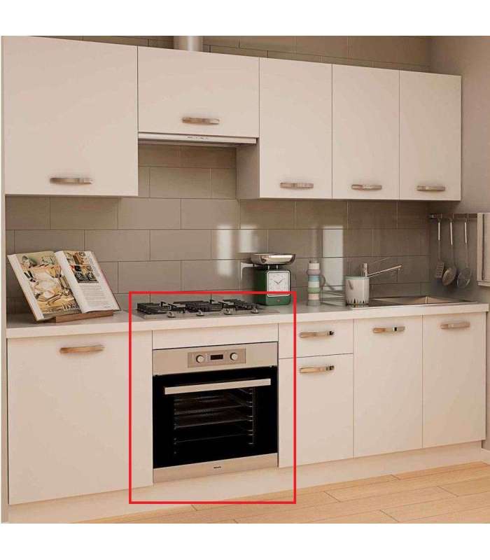 MD BLOCK Modelo Kit-Kit Mueble cocina para horno en blanco.