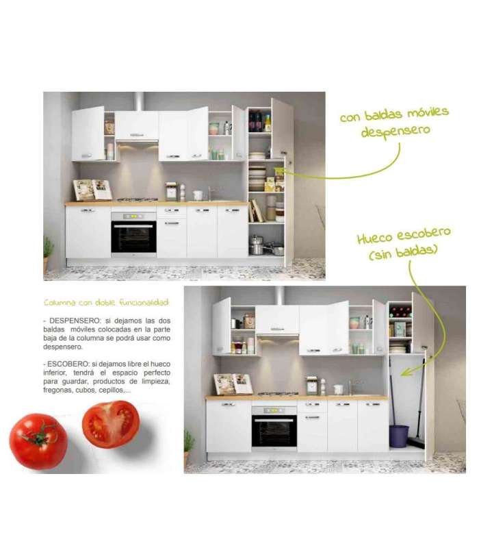 MD BLOCK Modelo Kit-Kit Columna de cocina de 2 puertas en