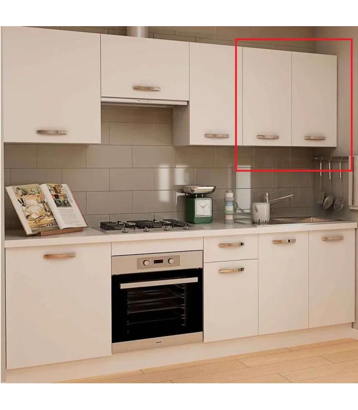Mueble de cocina colgante blanco con 2 puertas