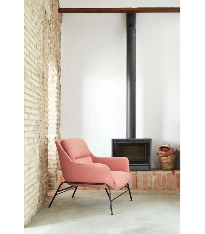 Butaca Sadira en color coral - 84x87x88 cm