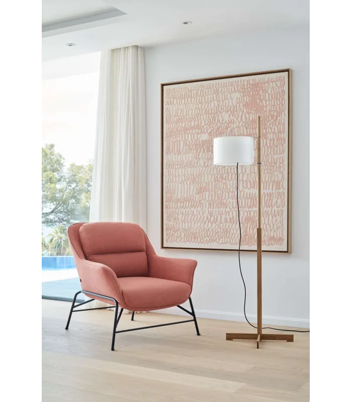 Butaca Sadira en color coral - 84x87x88 cm