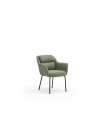 Conjunto de 2 cadeiras Sadira acabamento cinzento esverdeado, 66,5 cm (largura) 85 cm (altura) 65 cm (comprimento)