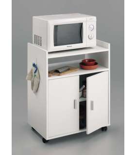 White microwave auxiliary furniture