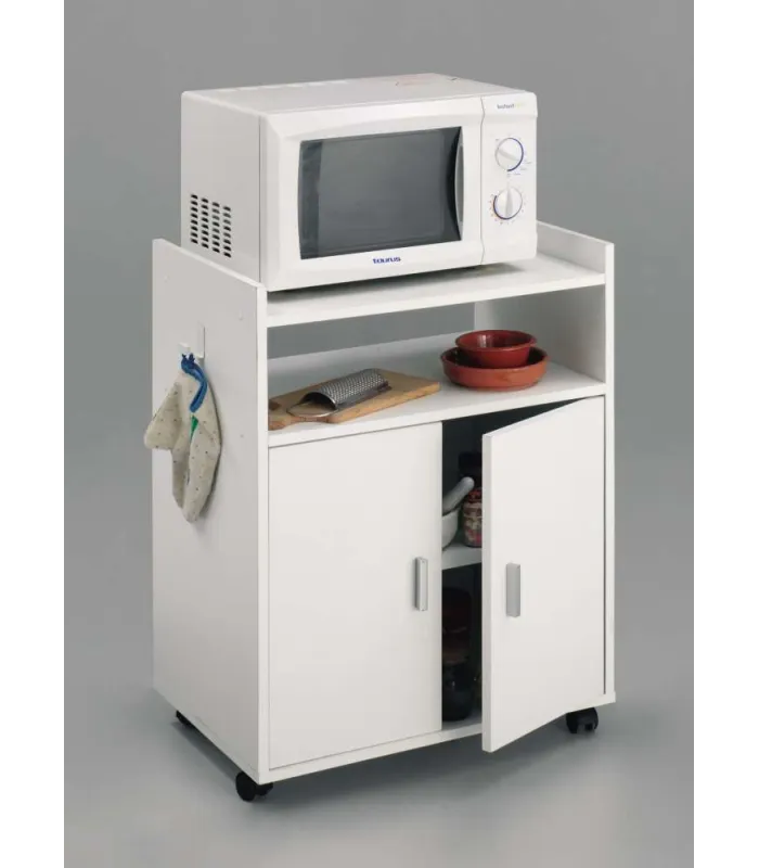 White microwave auxiliary furniture