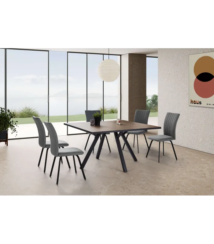 Mesa cuadrada Beli, natural, 136x136 cm, kit montaje.