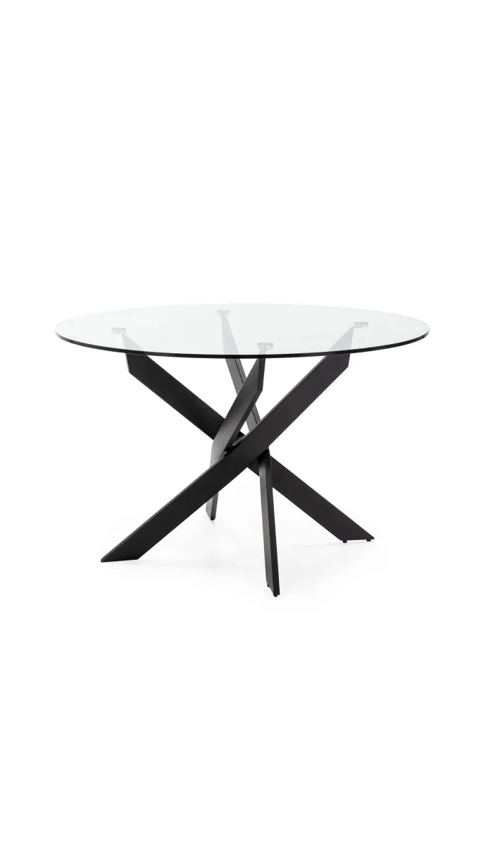 Mesa redonda Rota negra, 120 cm, diseño moderno.