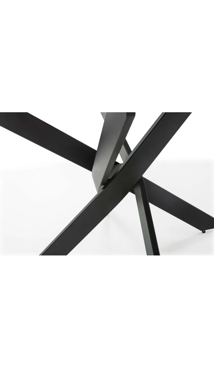 Mesa redonda Rota negra, 120 cm, diseño moderno.