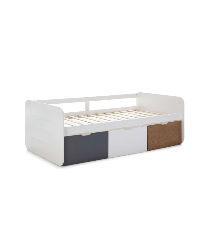 Cama nido Romina con 3 cajones en color blanco