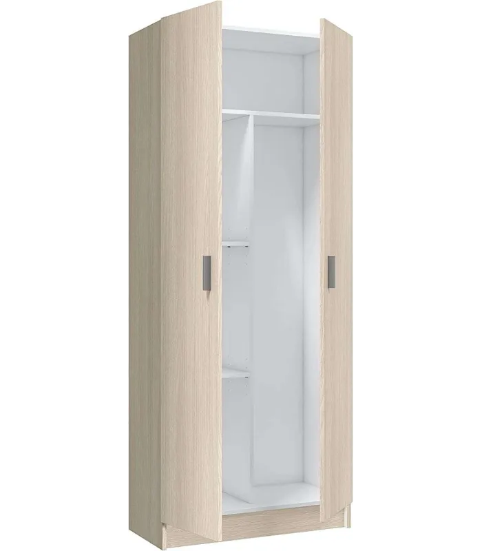 Armario escobero Milan 2 puertas roble 73x180x37 cm