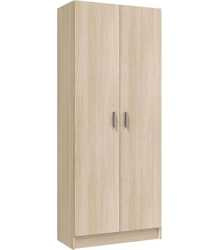 Armario escobero Milan 2 puertas roble 73x180x37 cm