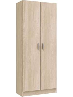 Armario escobero Milan 2 puertas roble 73x180x37 cm