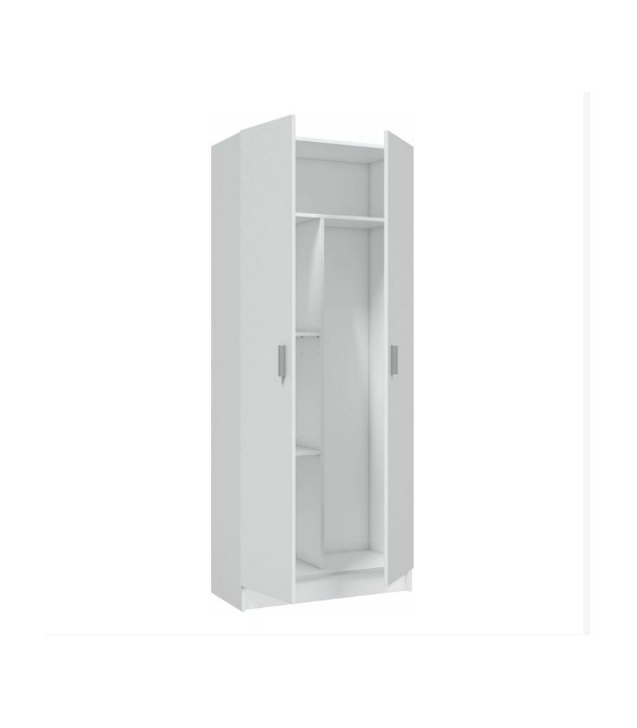 Broom cabinet 2 doors white 73 cm wide