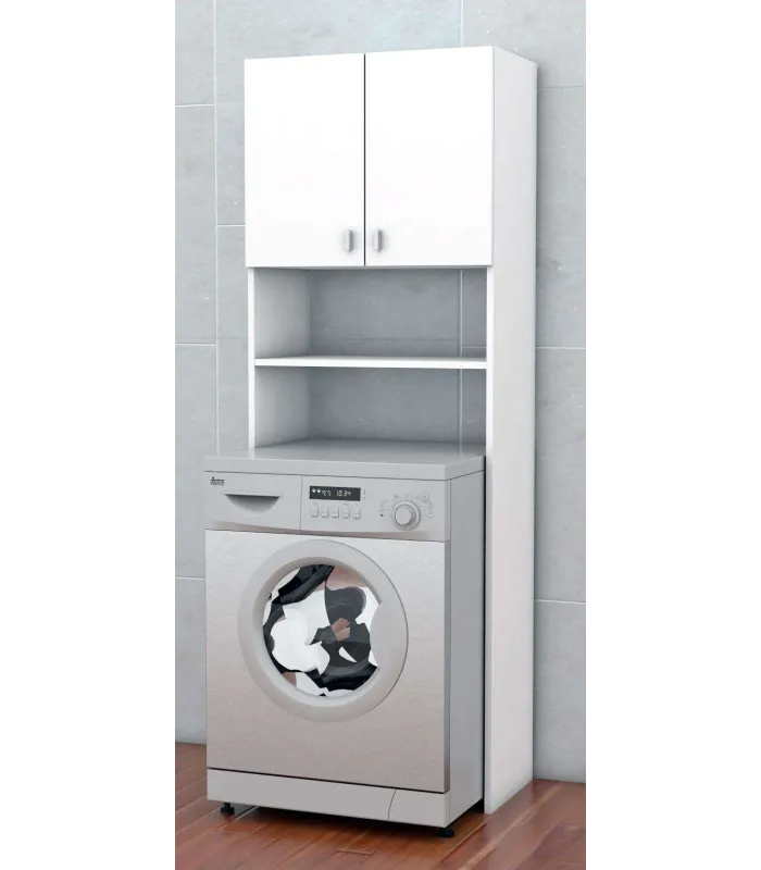 Mueble para lavadora blanco brillo, 64x180x36 cm