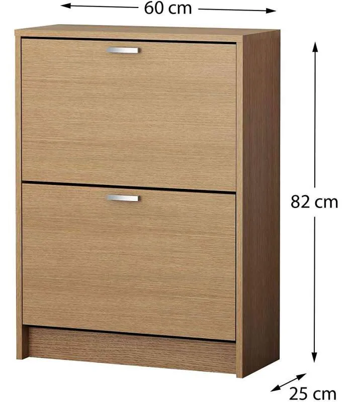 Mueble Zapatero Manila en roble con 2 trampones