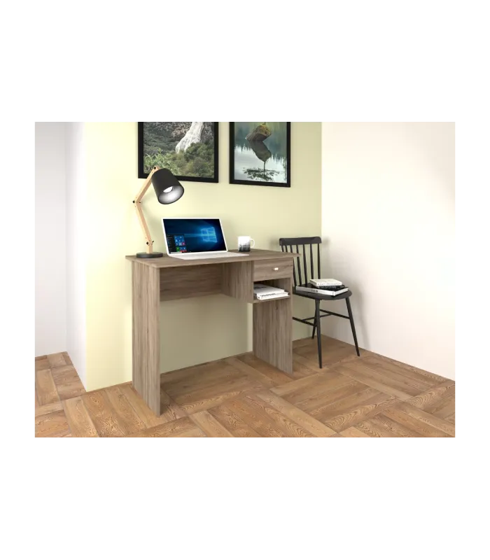 Escritorio Marte en roble con cajón elegante