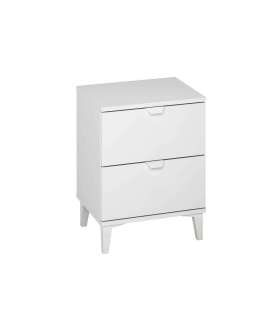 Bedside Table 2 White Drawers