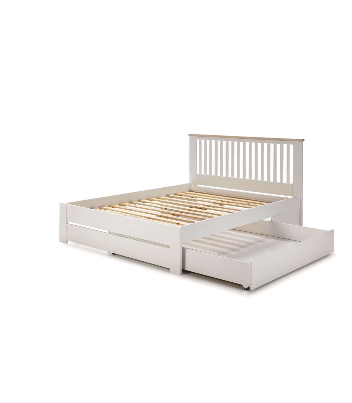 Pack cama alta Wood en color blanco con Colchón