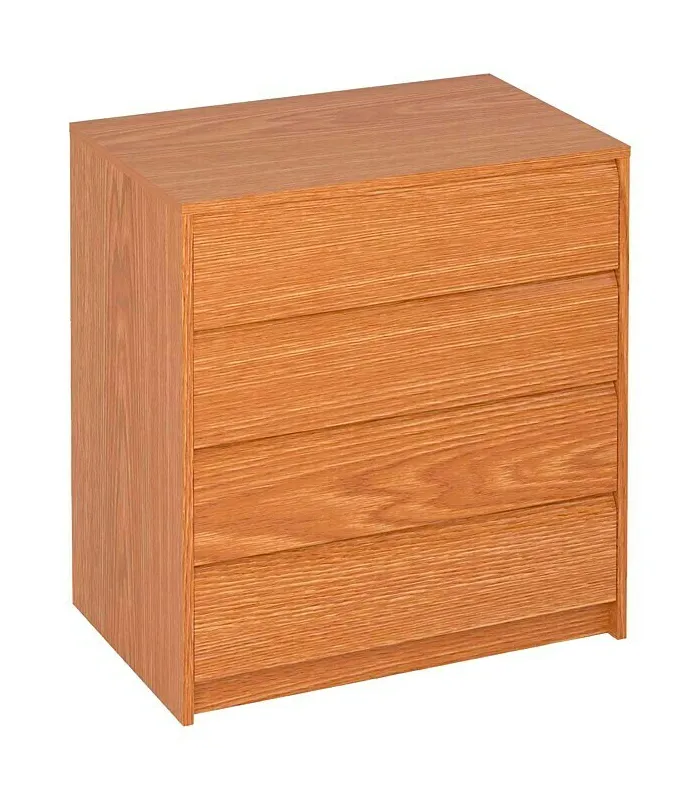 Cajonera de 70 cm, 4 cajones, acabado roble bisel