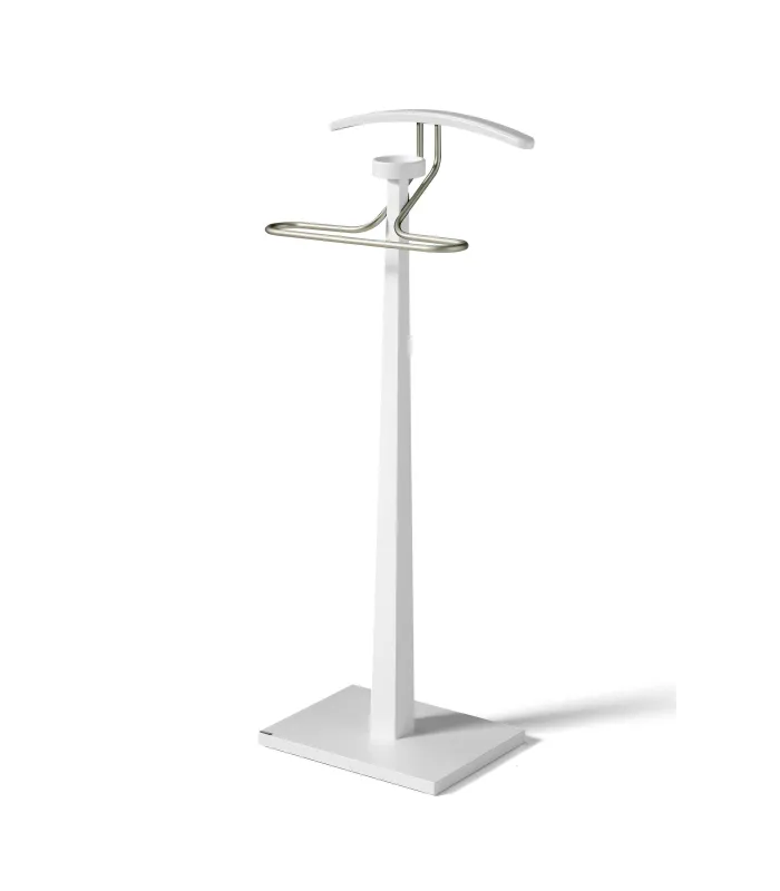 Galán blanco de madera con herraje cromado