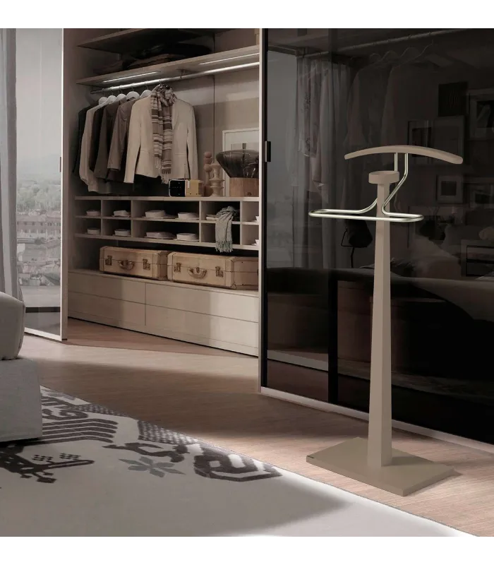 Galán de madera haya moka con herraje cromado