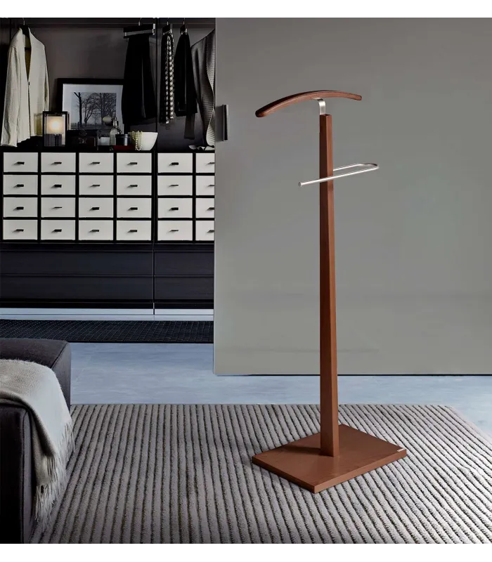 Galán elegante en madera de haya y cromo satinado