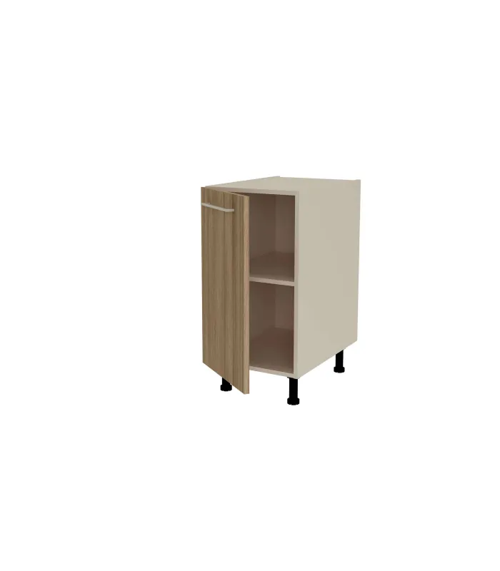 Mueble cocina bajo 1 puerta gris cream y nogal noceto