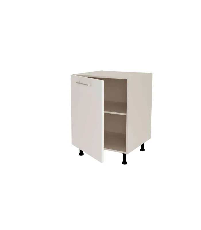 Mueble de cocina gris cream y blanco mate, 1 puerta