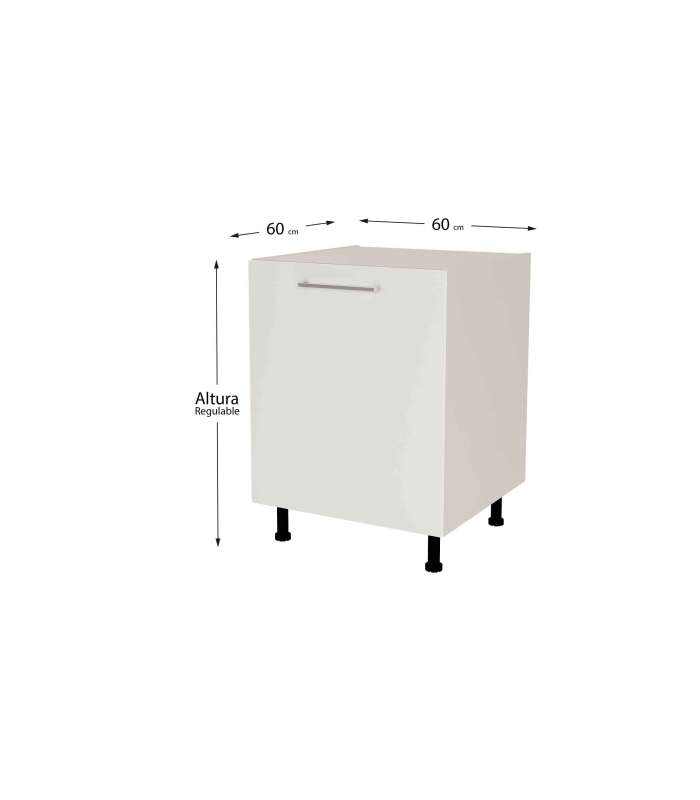 Low kitchen furniture of 60 with 1 door in various colors