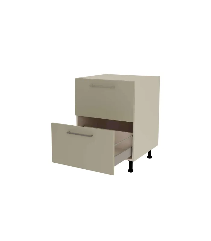 Mueble de cocina gris cream y visón, práctico y moderno