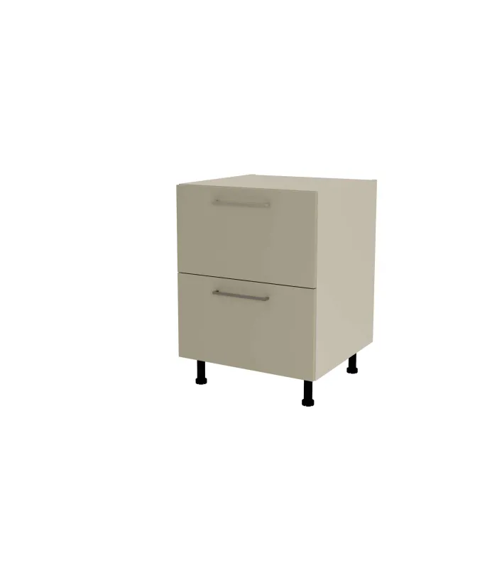 Mueble de cocina gris cream y visón, práctico y moderno