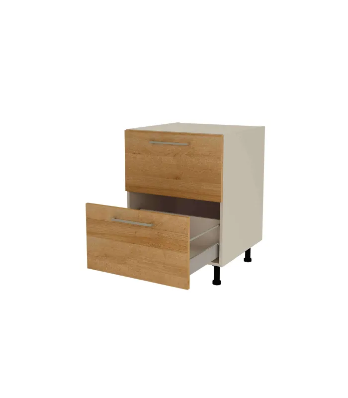 Mueble de cocina gris cream y roble vega.