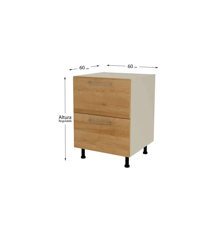 Mueble de cocina gris cream y roble vega.