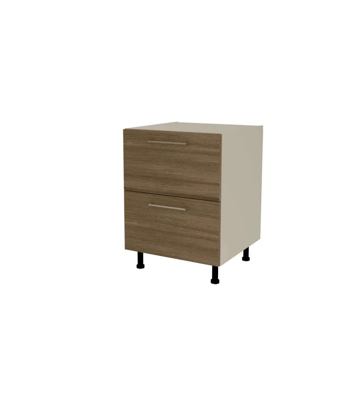 Mueble bajo cacerolero gris cream y nogal noceto
