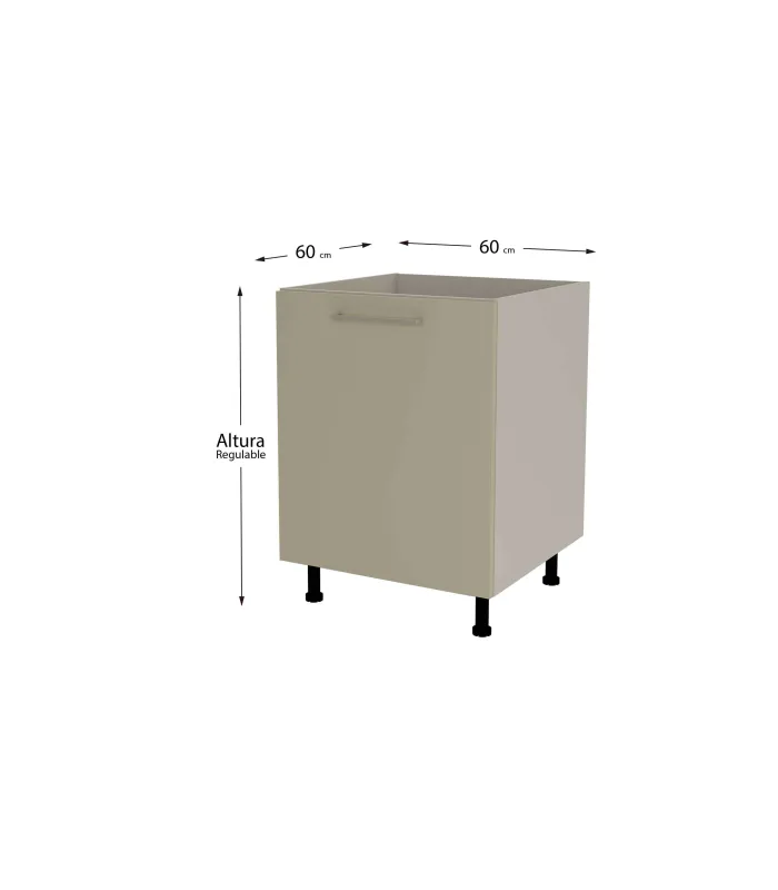 Mueble de cocina زیر fregadero en gris cream y visón