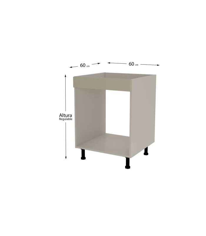 Mueble de cocina gris cream y visón, práctico y funcional