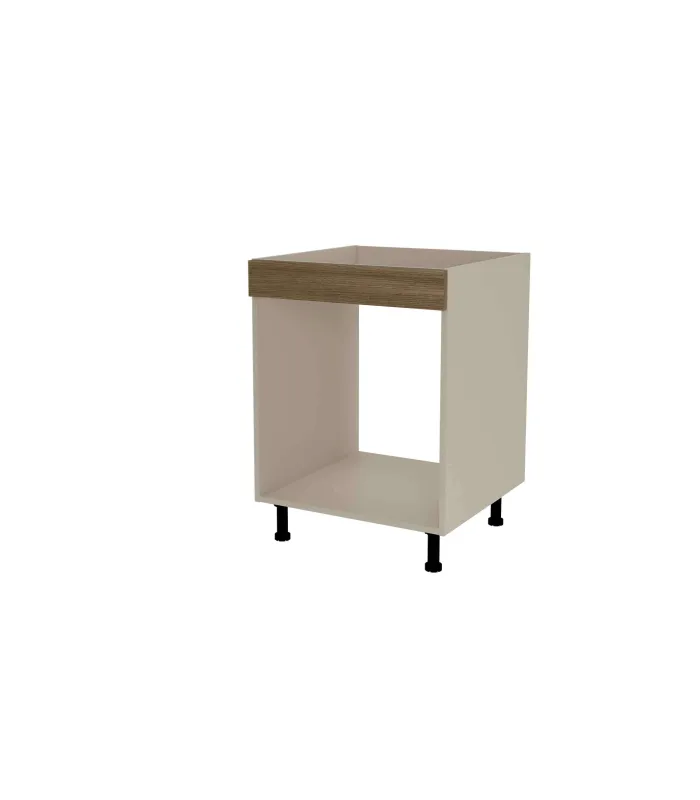 Mueble de cocina gris cream y nogal noceto, práctico y funcional