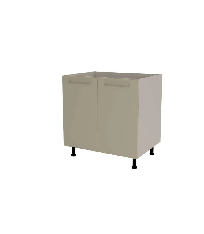 Mueble de cocina bajo gris cream y visón, funcional y moderno