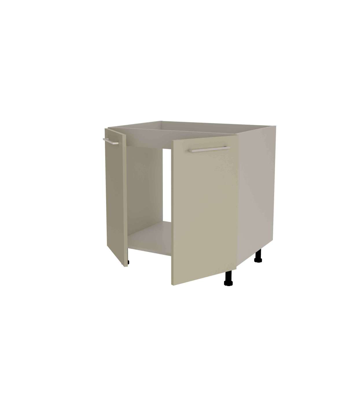 Mueble de cocina bajo para fregadero en gris cream y vison. cm(ancho)60 cm(largo)