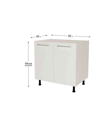 80 low kitchen furniture with 2 doors in various colors