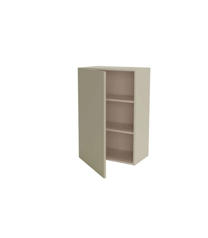 Mueble cocina alto gris cream y visón, puertas sin tirador