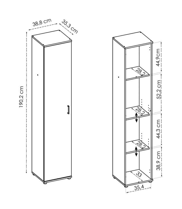 copy of Armoire polyvalente en finition blanche 1 porte 39 cm