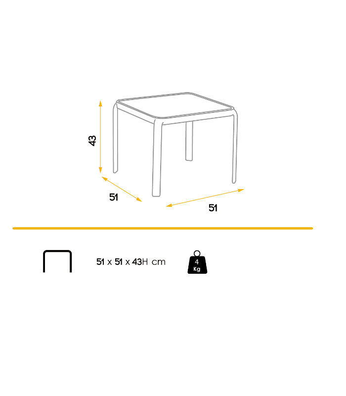 copy of Conjunto aluminio de mesa de 150 fija Mundra + 4