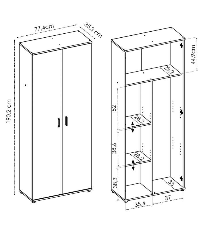 copy of Armoire polyvalente en finition blanche 2 portes