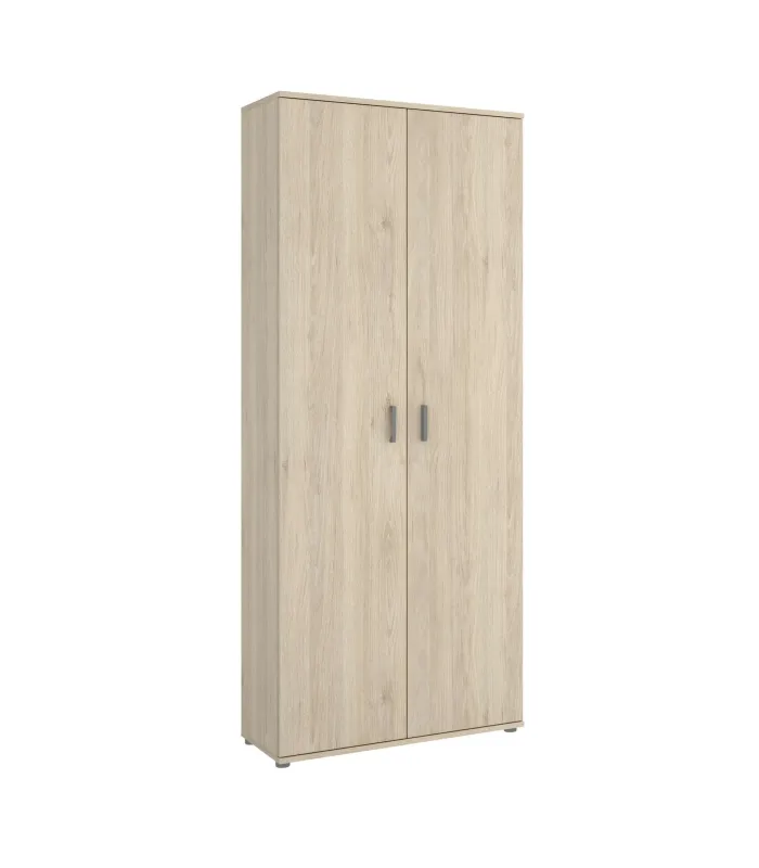 Armario multiusos natural 2 puertas, 78x190x35 cm